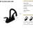 12.19" Bathroom Faucet In Matt Black - 2 Handles With 360 Swivel Spout And Deck Plate Included Stain 2 Sink &-122398797