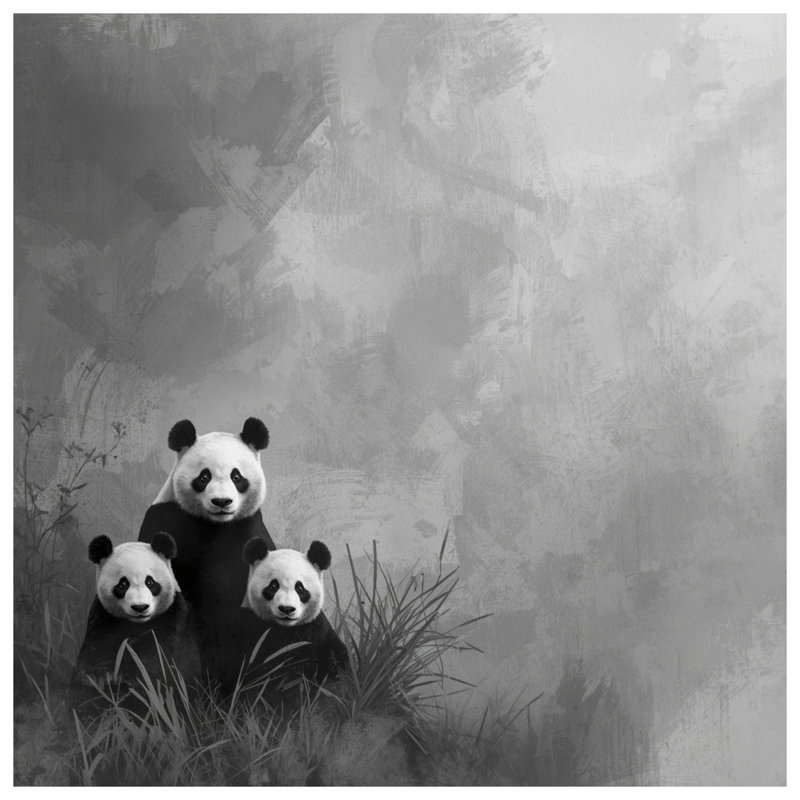 Rideaux de douche Family of Giant Pandas, 70in W x 72in H