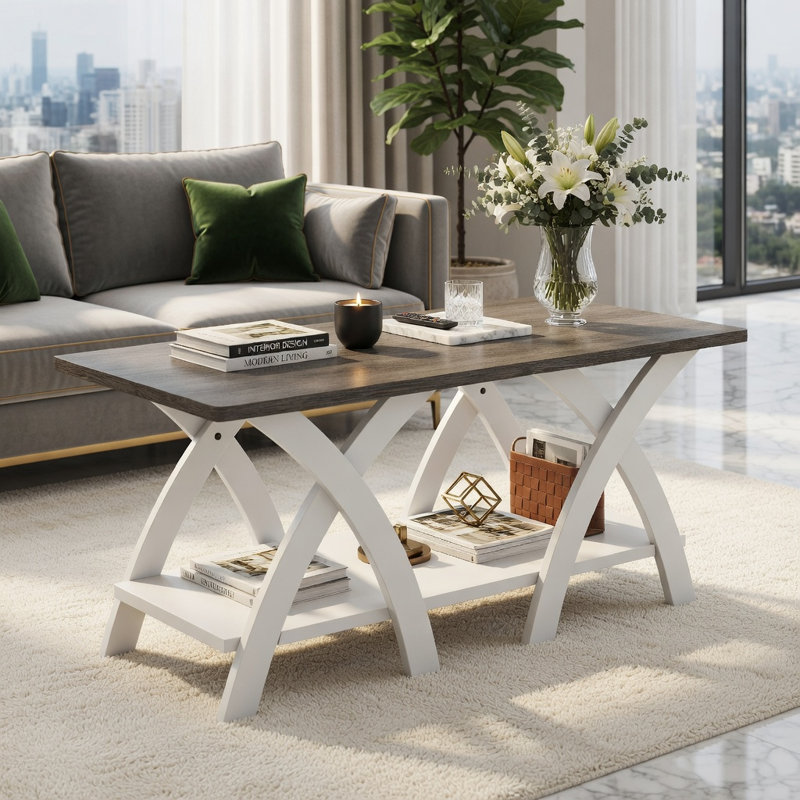 Table basse Hommoo, Grey / Grey & White