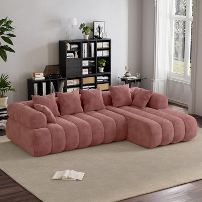 111‘’W Oversized Sectional Sofa Channel Tufted L-Shaped Compression Couch