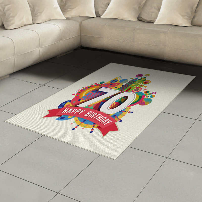 Party High Density Long Fiber Poly Threads Decorative Area Rug Carpet, Rectangle 4' x 5'8"