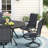 6-Person Round Patio Dining Set With 360° Swivel Textilene Rocking Chairs-1365880408