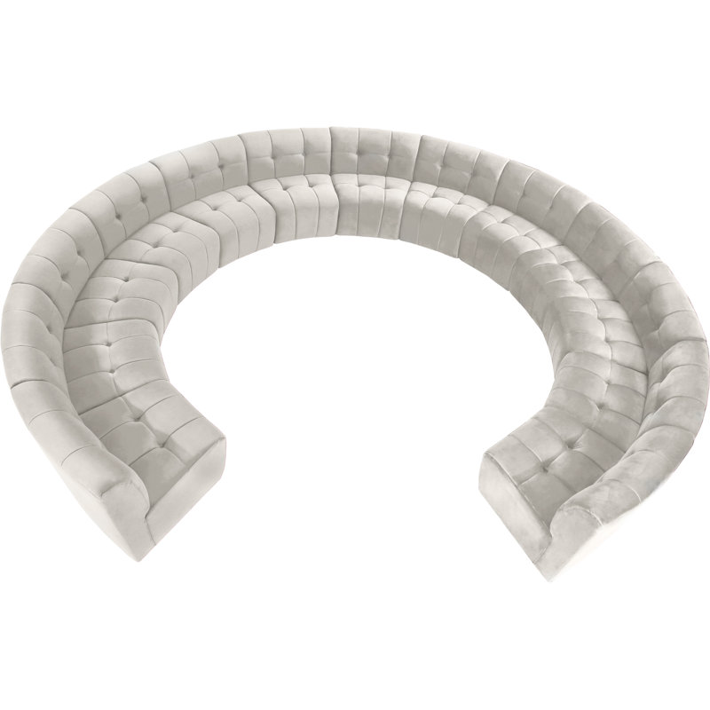 Canapé modulaire de coin symétrique en velours de 173 po de largeur Jedson, Velours crème