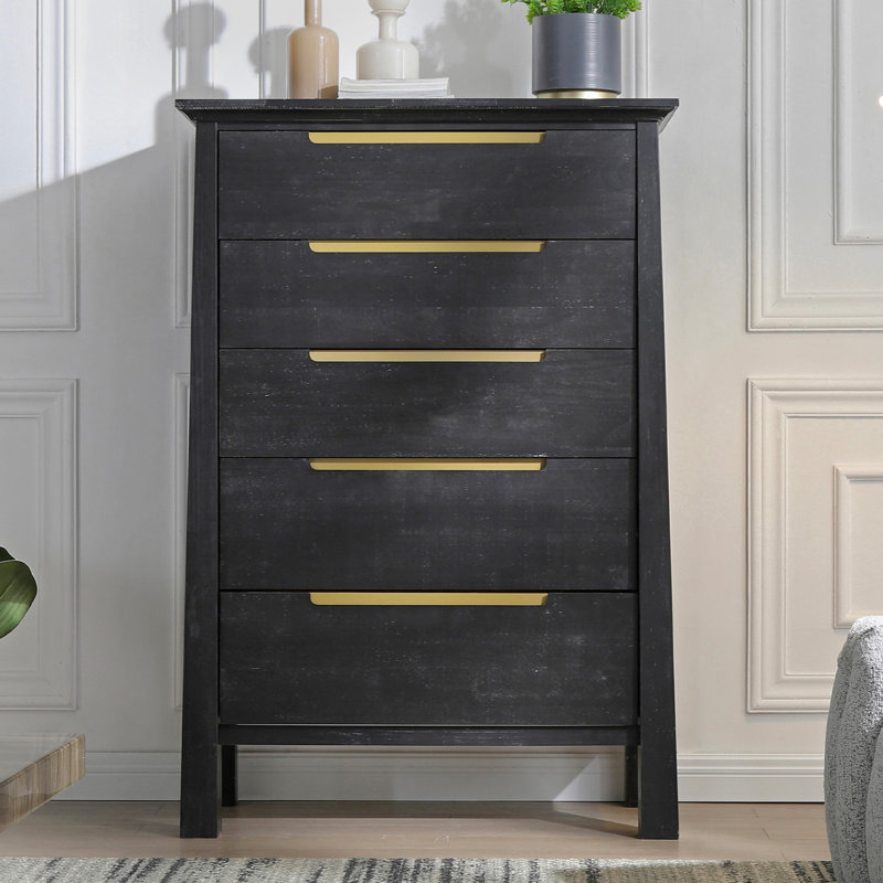 Coffre de rangement rustique Madison, Enduit noir