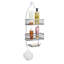 Grand chariot de douche moderne à 3 niveaux avec accents en bande antidérapants et antidérapants en blanc mat-1446332063