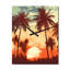 Soleil couchant sur des palmiers Illustration rétro I - Horloge murale moderne Meadow-745577600