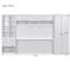 Grand lit escamotable mural avec placard, tiroirs et tablettes, blanc