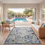 Tapis floral bleu / gris intérieur / extérieur Floral-537295521