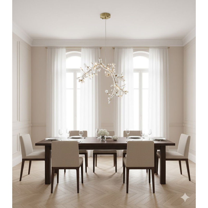 Eclectic 10 Light Crystal Branch Chandelier
