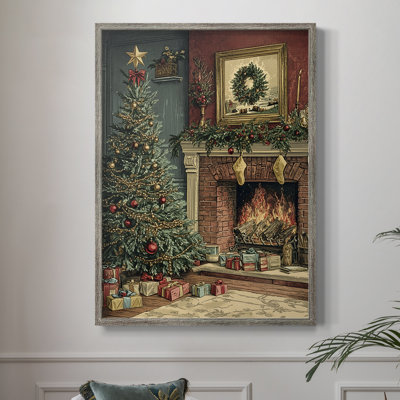 Christmas Holiday Art DXIX Framed Print - Solid Wood
