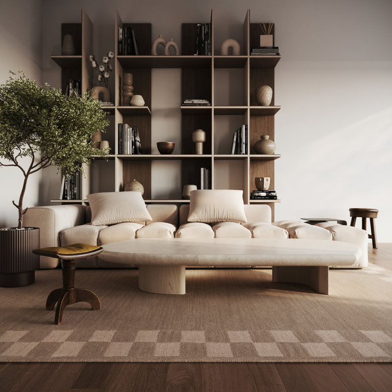 Treva Transitional Checkered Rug, Rectangle 7'6" x 9'6"