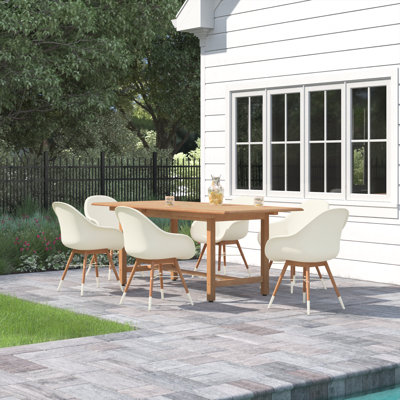 Anautica 6 - Person Patio Dining Set with Rectangular Table