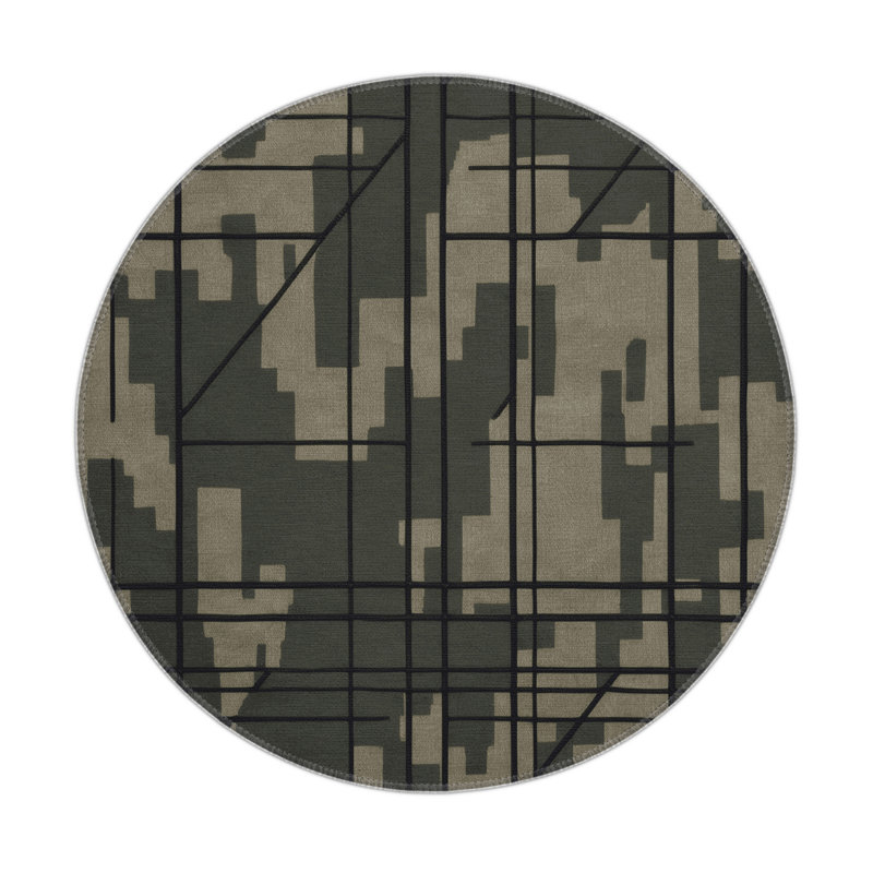 Recon Stripe Indoor And Outdoor Area Rug, Round 5'