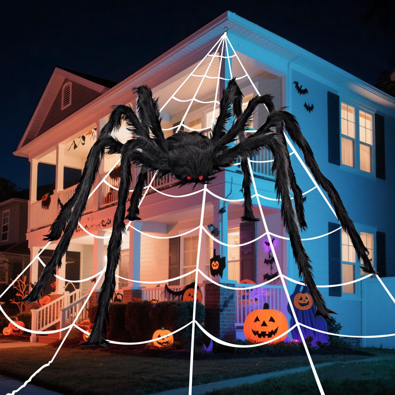 Halloween Spider Web and 59'' Giant Spider
