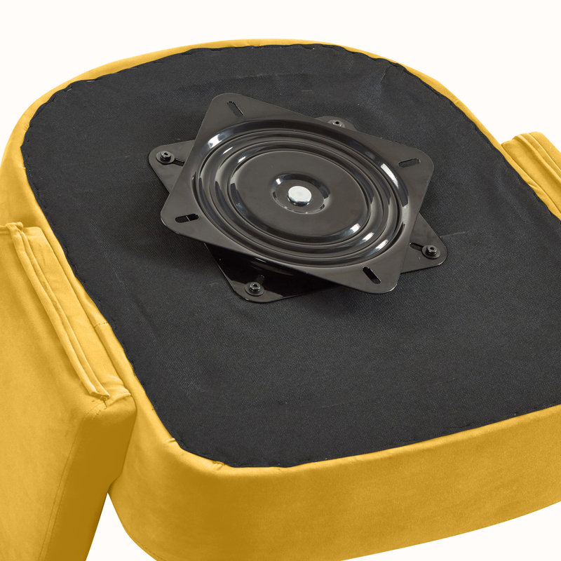 Fauteuil demi-tonneau pivotant l 27,5 po, Jaune