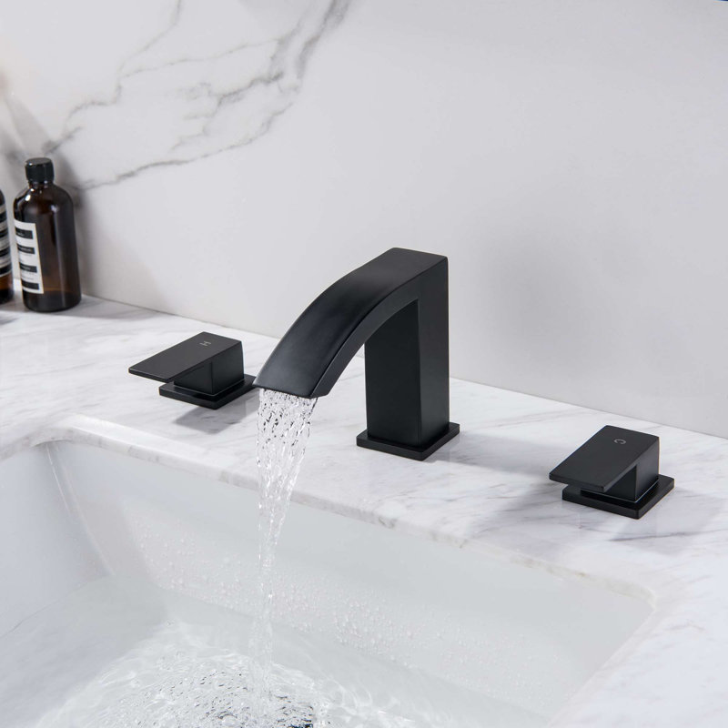 Widespread 2-handle Bathroom Faucet, Matte Black