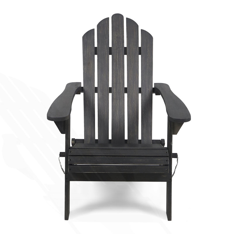 Foldable Adirondack Chair, Patio Chair, Dark Gray