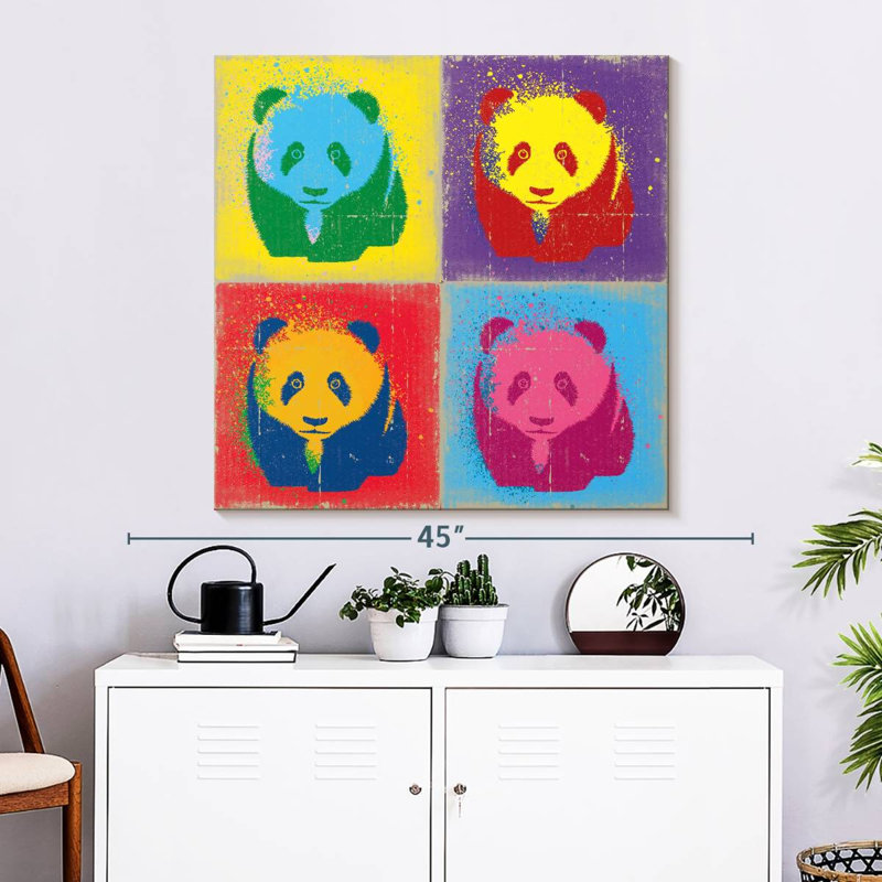 Brampt Paint Splash Pandas, H 33 po x l 33 po