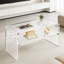 Table basse moderne en acrylique avec tablette de rangement, table d'appoint à 2 niveaux pour le salon, le bureau, la chambre à coucher, conception peu encombrante, assemblage facile