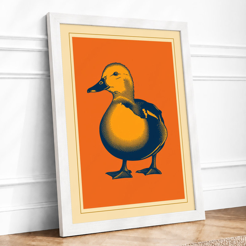Golden Duck Graphic - Framed Print, A2 - 59.4 x 42.0 cm, White