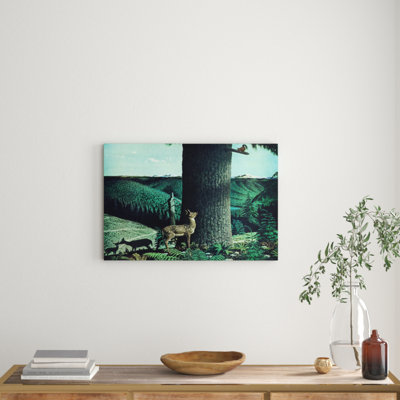 Fawn And Squirrel - Wrapped Canvas Print