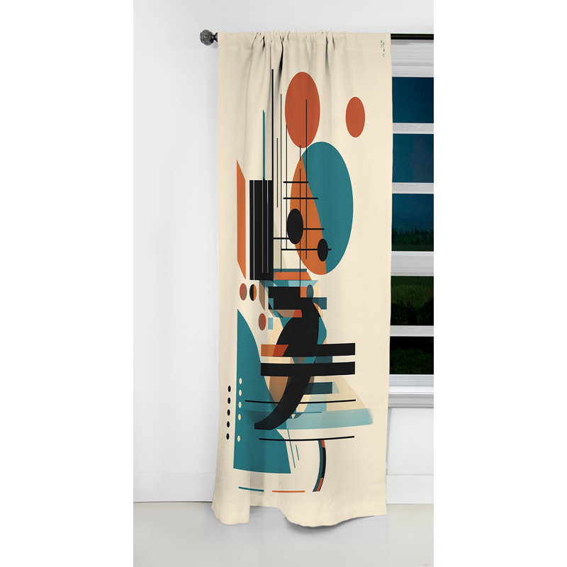 Cassidy - Rideau occultant abstrait minimalisme - 1 panneau, L 52 po x L 84 po
