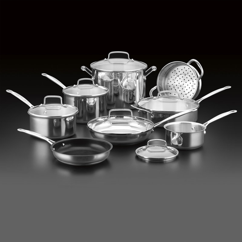 Cuisinart 14-Piece Stainless Steel Non-Stick Cookware Set