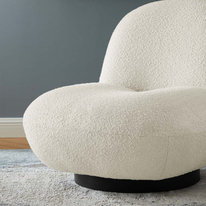 Chaise pivotante rembourrée Kindred Boucle, Noir