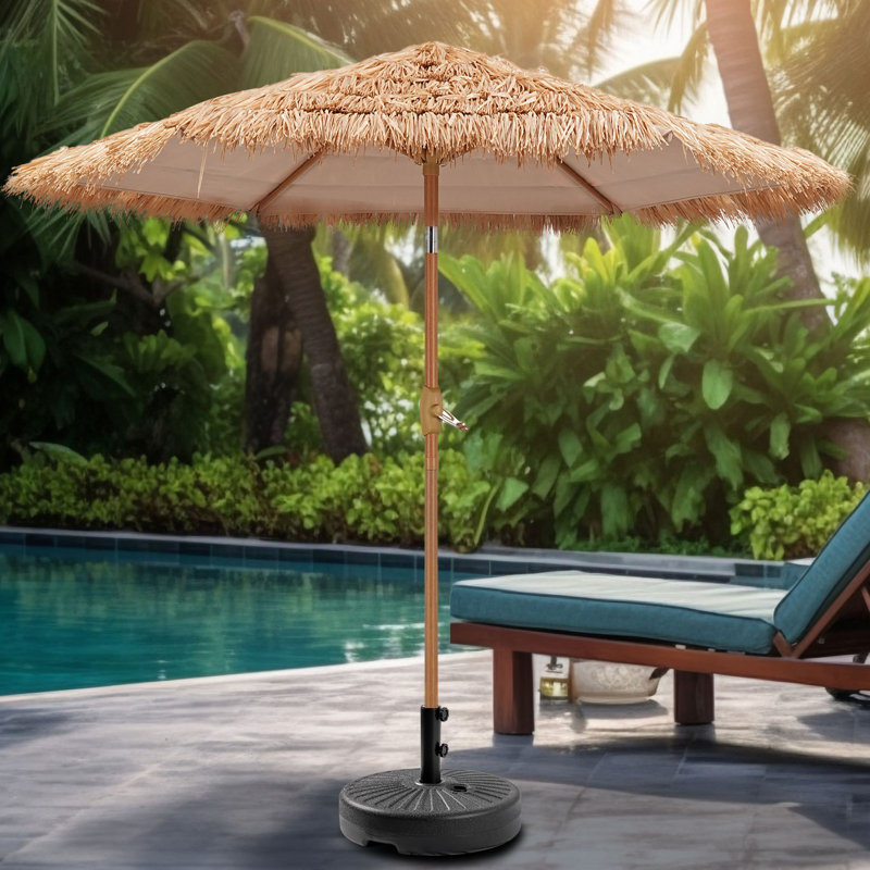 7.5' Palapa Thatch Umbrella with Base