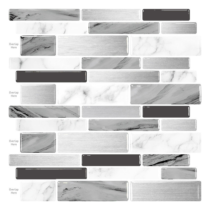 Tuile de dosseret en vinyle l 12 po x L 12 po 