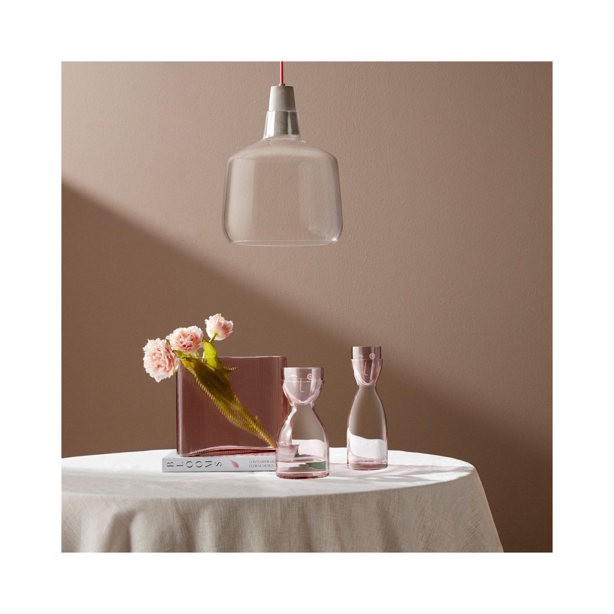 Mr. Mrs. Pitcher, 9.25" H x 3.5" W x 3.5" D, Dusty Rose