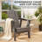 Outdoor Hdpe Adirondack Chair, All-Weather Resistant, Gray-382772101