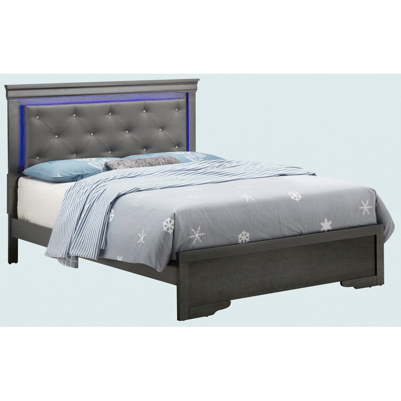 Transitional Full Bed In Metallic Black