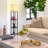 Maxwell 63" Modern LED Shelf Floor Lamp with Walnut Brown Finish, 3 Tiers, and Fabric Square Shade, Bulb Included-628019178-628019183