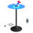 Bar Table, Round Cocktail Table with Multi-Colored Lights and Glass Top, Large Steel Base