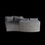 Canapé modulaire courbé avec quatre coussins Boneless-645028314