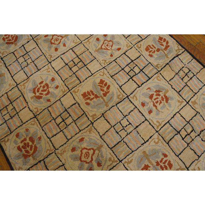 Tapis crocheté floral ivoire