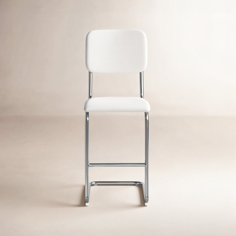 Walsh Linen Bar & Counter Stool, Bar Stool (30” Seat Height), White