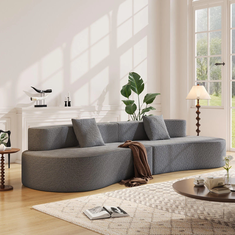 Canapé modulaire en forme de noix de cajou Bonami, Gris