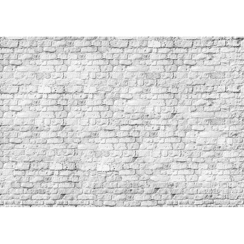 Murale pelez et collez - Mur de briques blanches peintes, L 100 po x l 135 po