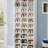 25.6 Inches 10-Tier White Wooden Shoe Storage Cabinet, Modern 30-Cubby Wooden Shoe Rack Organizer-122821368