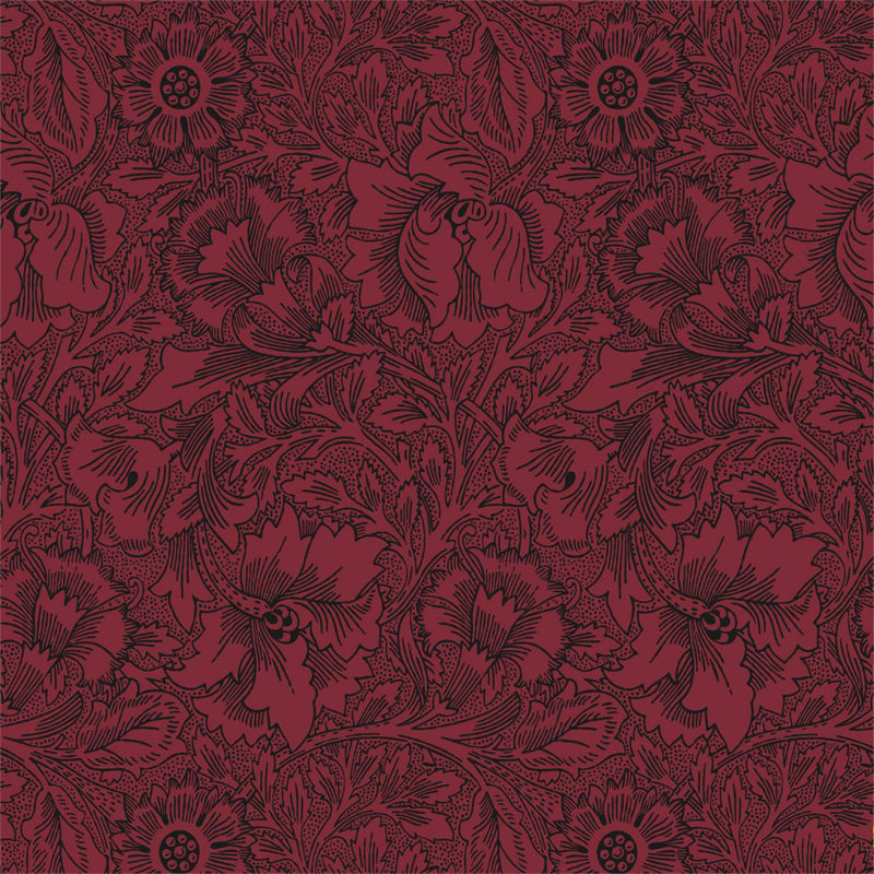 Poppy Wallpaper, Claret