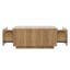 Table basse carrée 33,25 po à 4 tiroirs, naturel