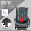 Chaise de bureau en microfibre, chaise d'ordinateur à haut dossier avec massage à 6 points, chaleur, hauteur réglable et repose-pieds rétractable-120926291