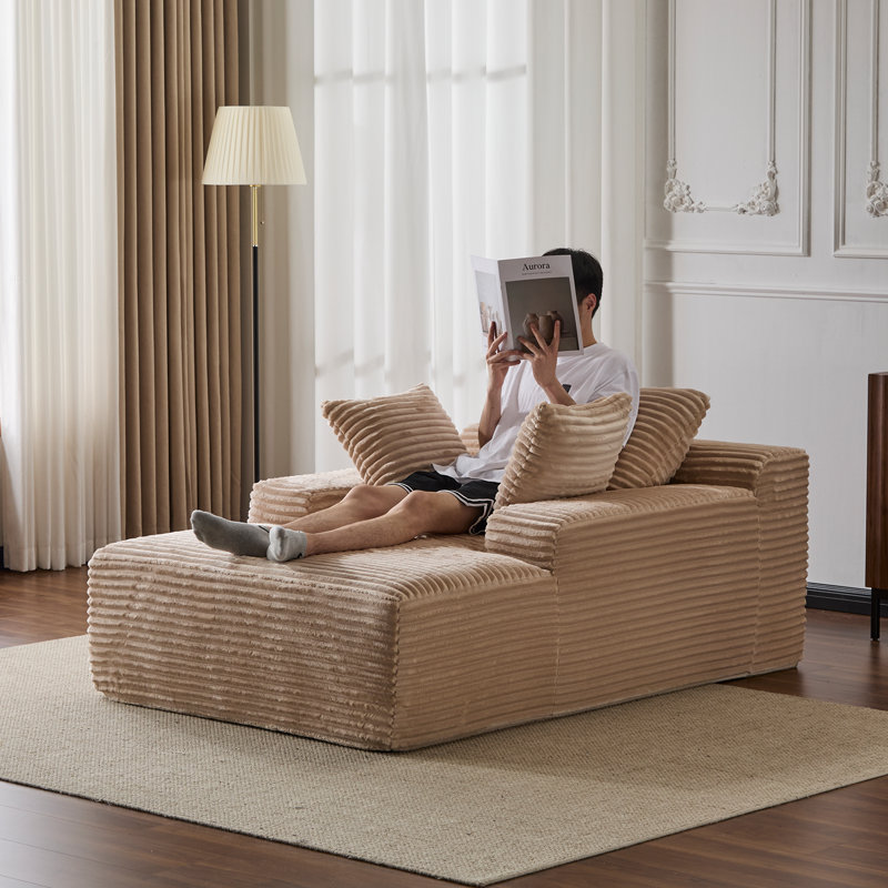 Méridienne rembourrée, Beige