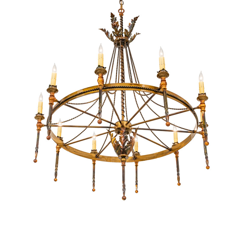 56" Wide Amaury 16 Light Chandelier, 10, 48" H x 36" W x 36" D, Lt Burnished Transparent Gold