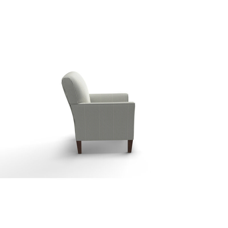 Fauteuil de 33 po de large Shirleyann, Noyer foncé, Mélange de polyester gris clair