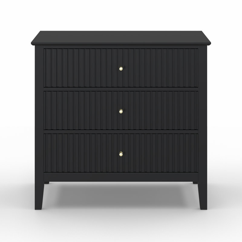 Amberrae 3 Drawer 81.3cm W Dresser, Black