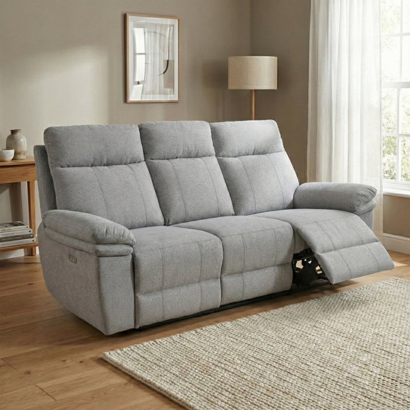 Cooney 3 Seater Electric Reclining Sofa, Grey