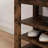 A height-adjustable shoe-changing bench made of high-quality wood, equipped with a comfortable seat and concealed storage space, featuring charcoal-grained wood ,Vintage-1699673228